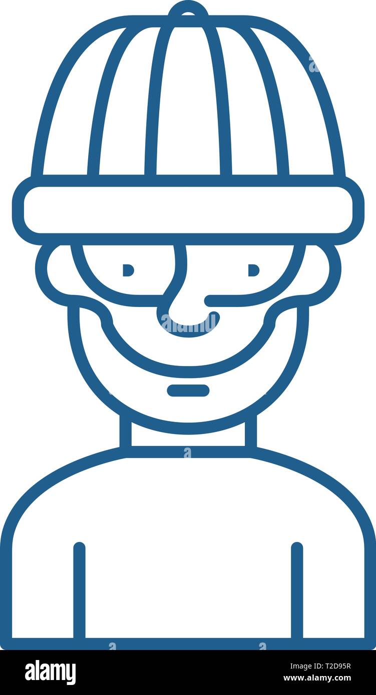 Robber line icon concept. Robber flat vector symbol, sign, outline ...