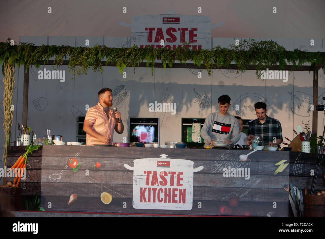 Participants and cookery demonstrations at the Taste of Dublin Food Festival held in June every year in Dublin Ireland Stock Photo