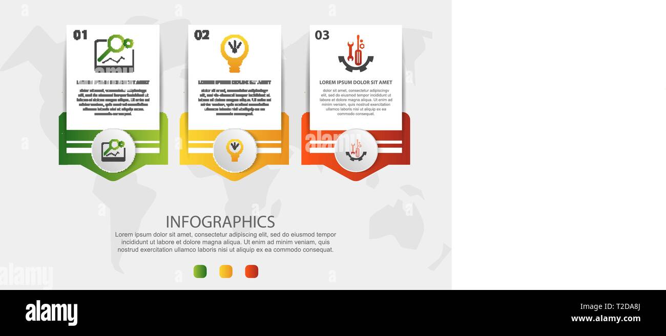 Modern vector illustration. Infographic template with three elements ...