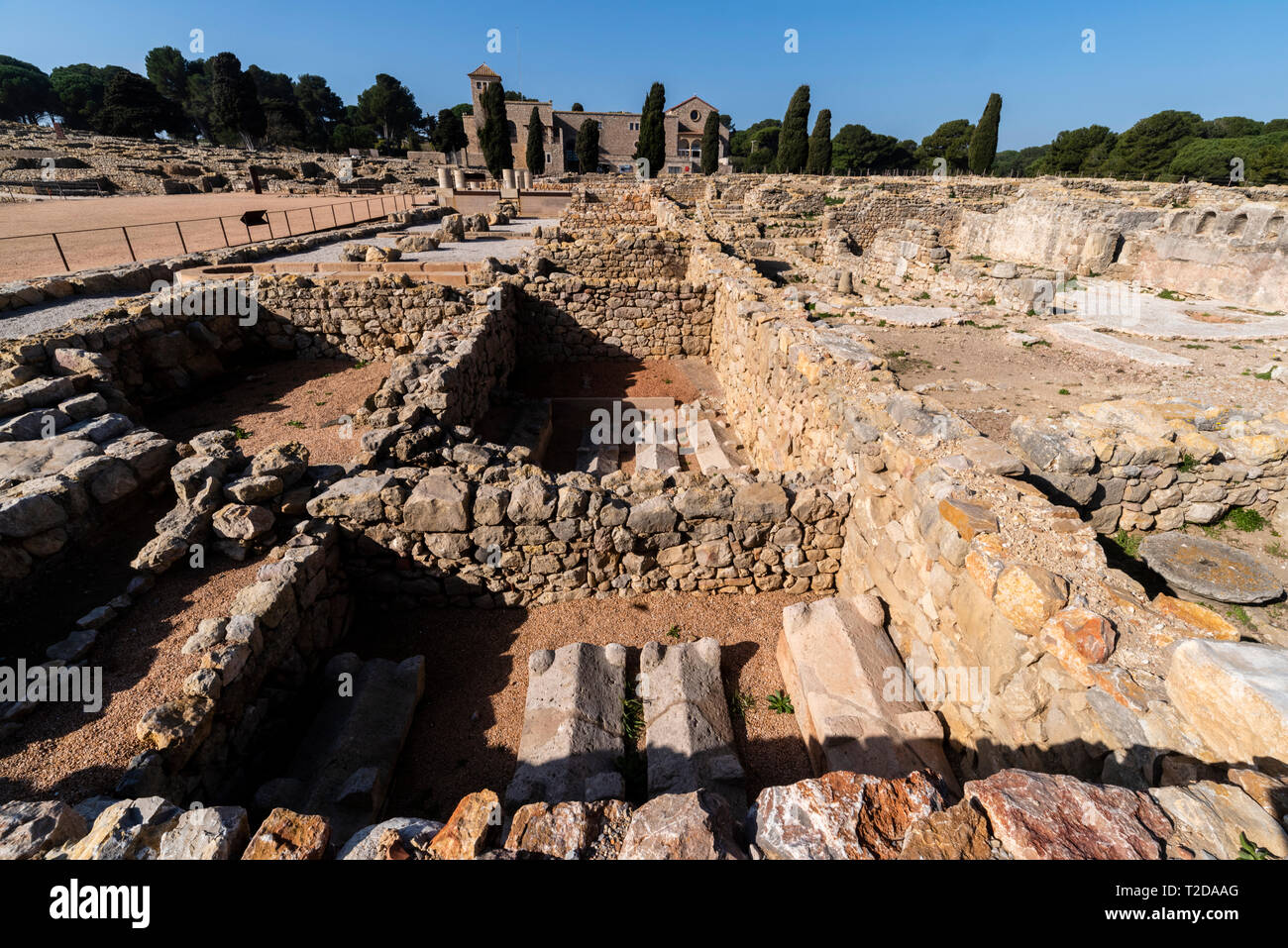 Archaeological zone of ruins of Ampurias,Girona,Spain,Europe. Stock Photo