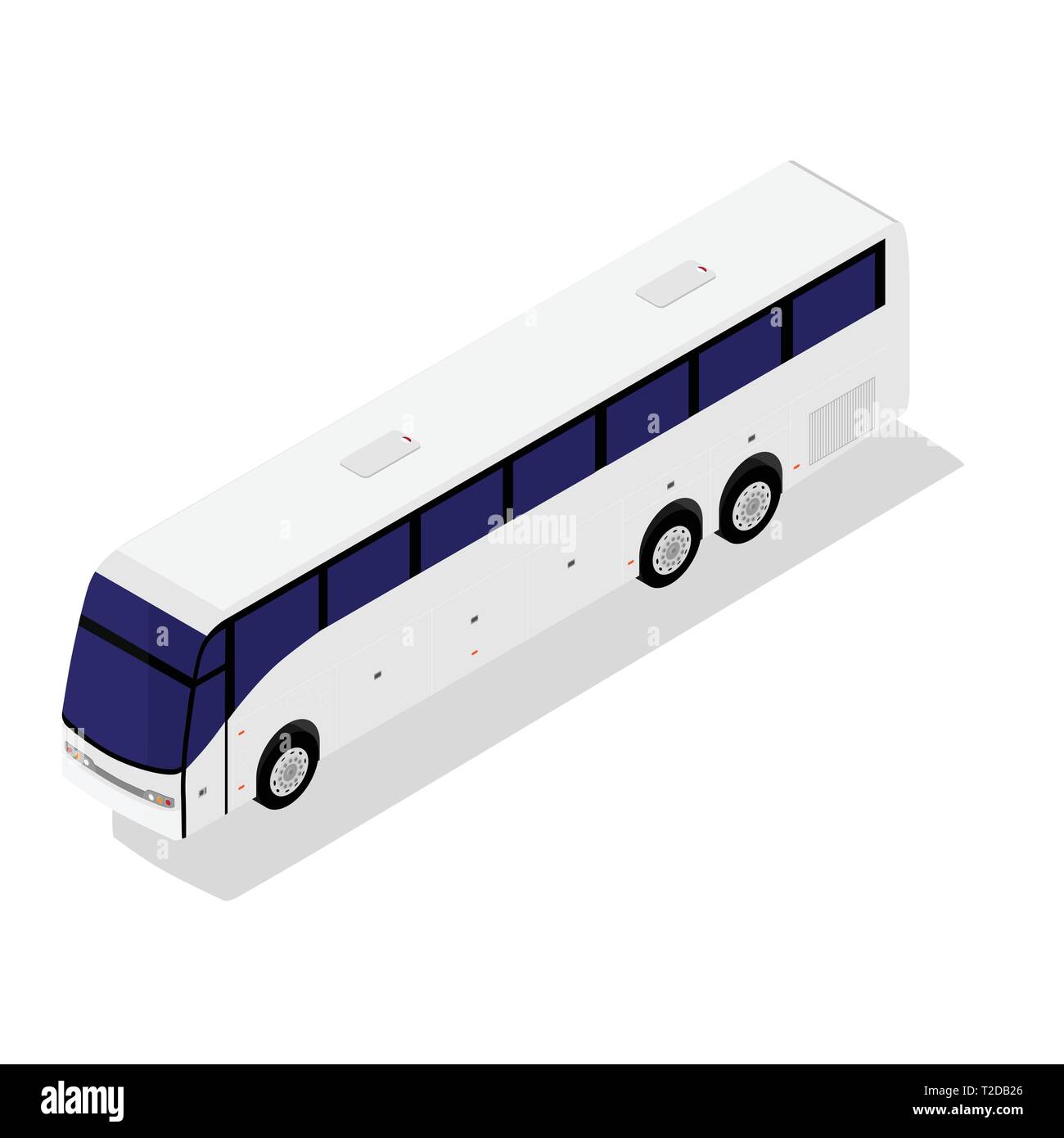Isometric white city bus isolated on white background Stock Vector ...