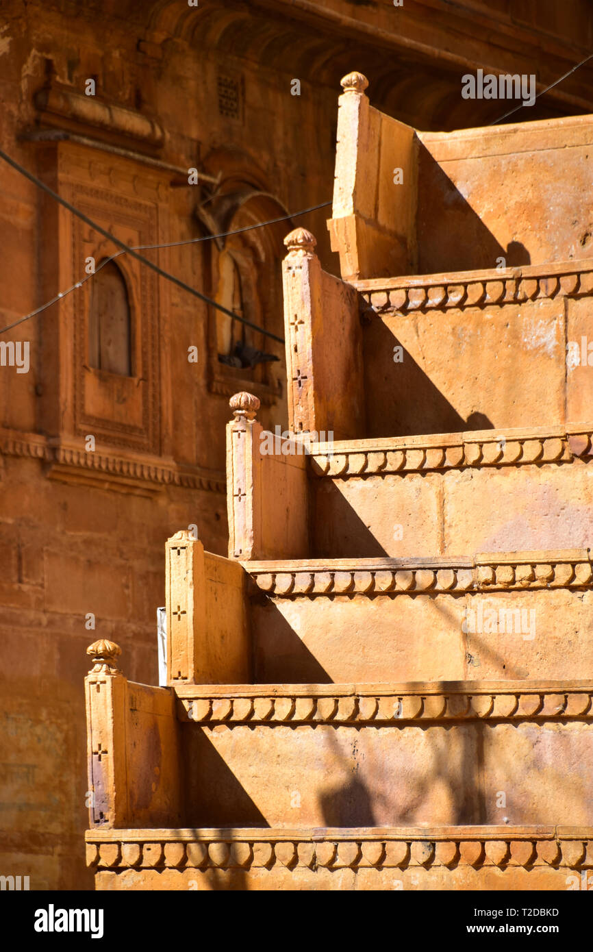 Historic Stone Staircase, Jaisalmer Fort, Jaisalmer, Rajasthan, India