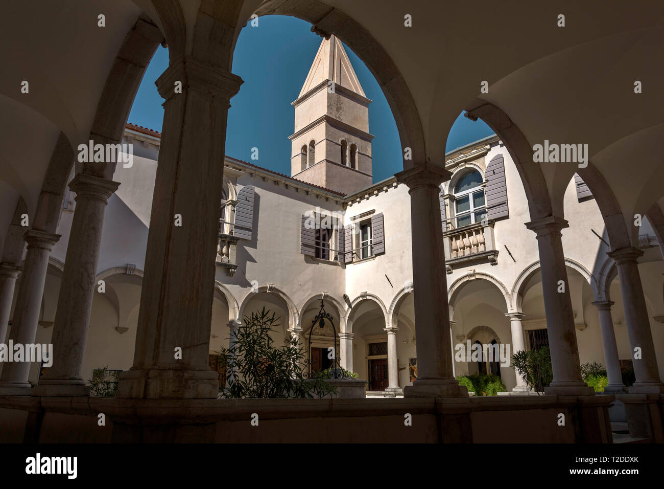 Minorite Monastery of St Francis and the Cloister in Piran Stock Photo