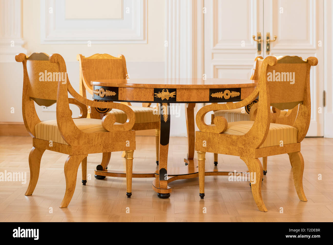 Vintage expensive furniture table and chairs Stock Photo Alamy