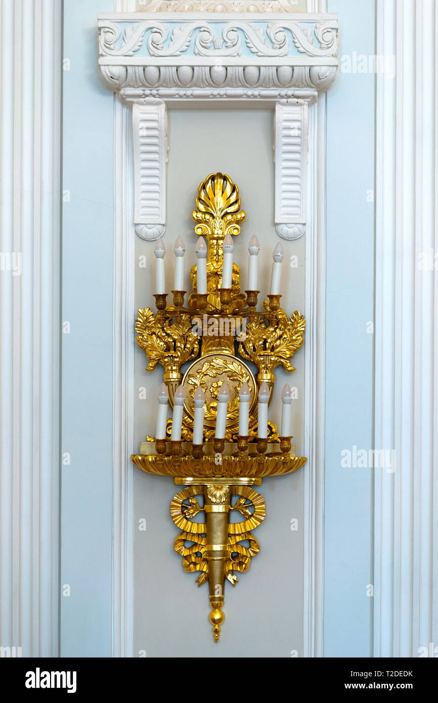 Gold Plated Vintage Wall Candle Holders Stock Photo Alamy