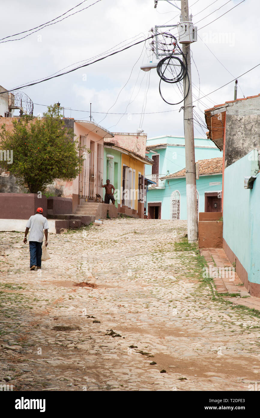 Back street scene Trinidad,Cuba Stock Photo