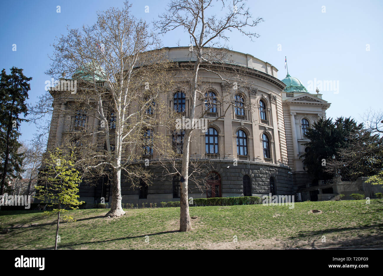 BELGRADE, SERBIA, March 2019: House of the National Assembly of Republic Serbia, formerly the Yugoslav Parliament, built in 1936 Stock Photo