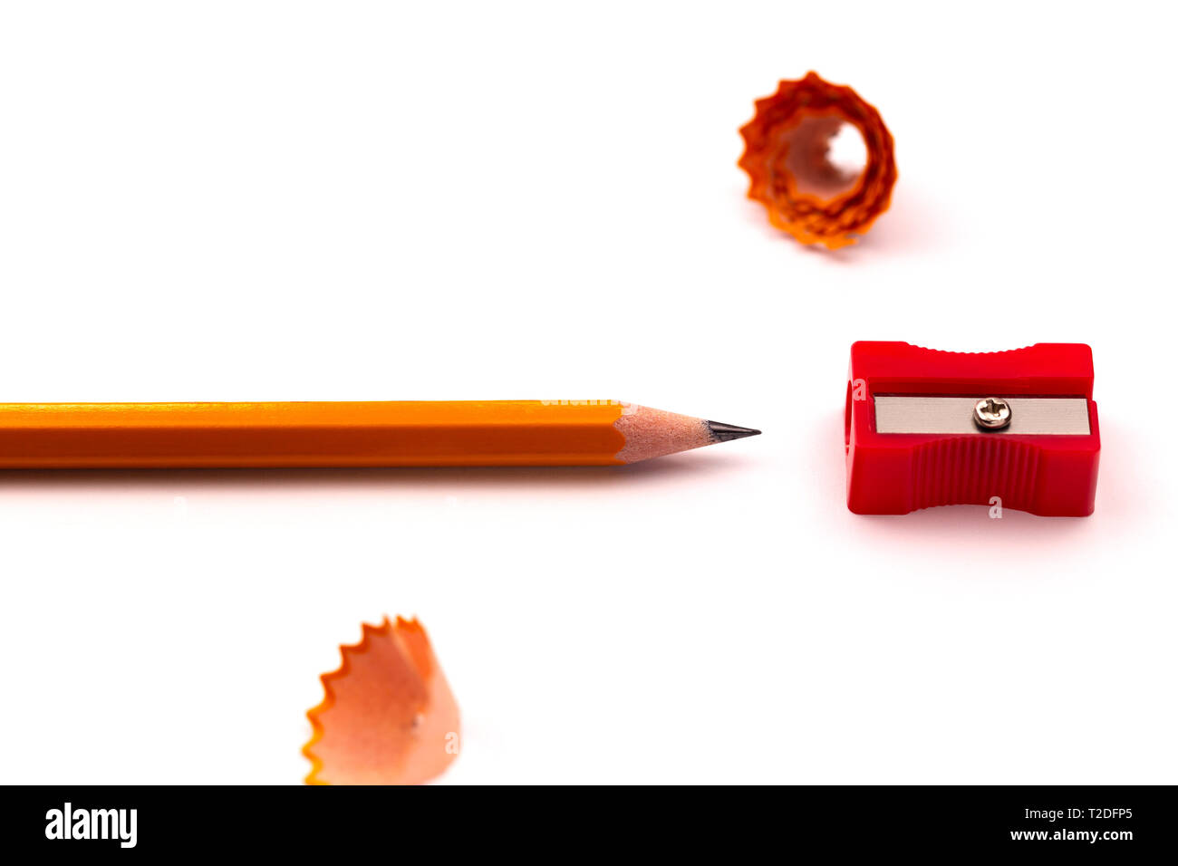 One Orange Pencil And Pencils Sharpener Stock Photo - Download Image Now -  Close-up, Color Image, Cut Out - iStock