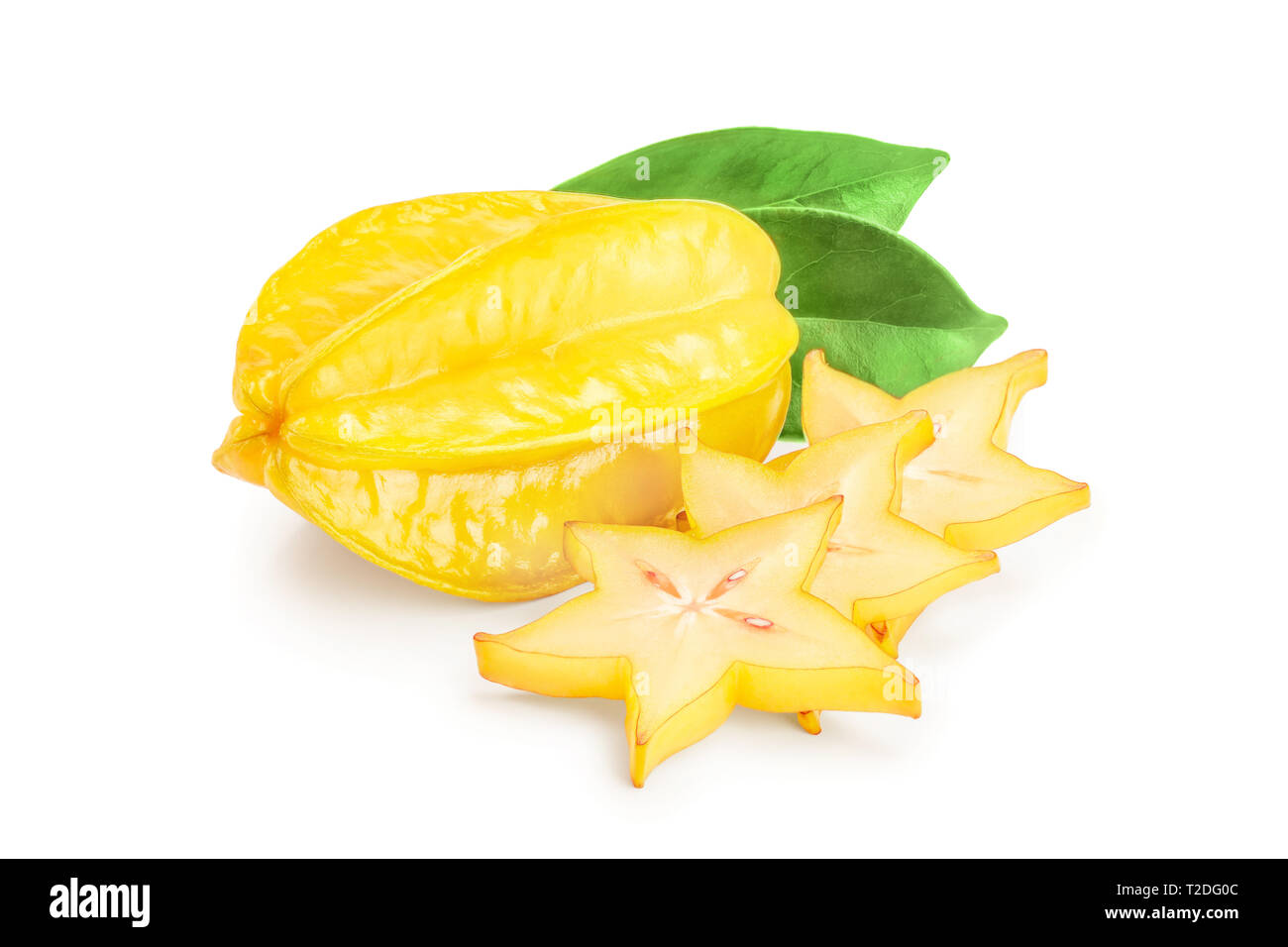 Carambola or star-fruit isolated on white background. Stock Photo