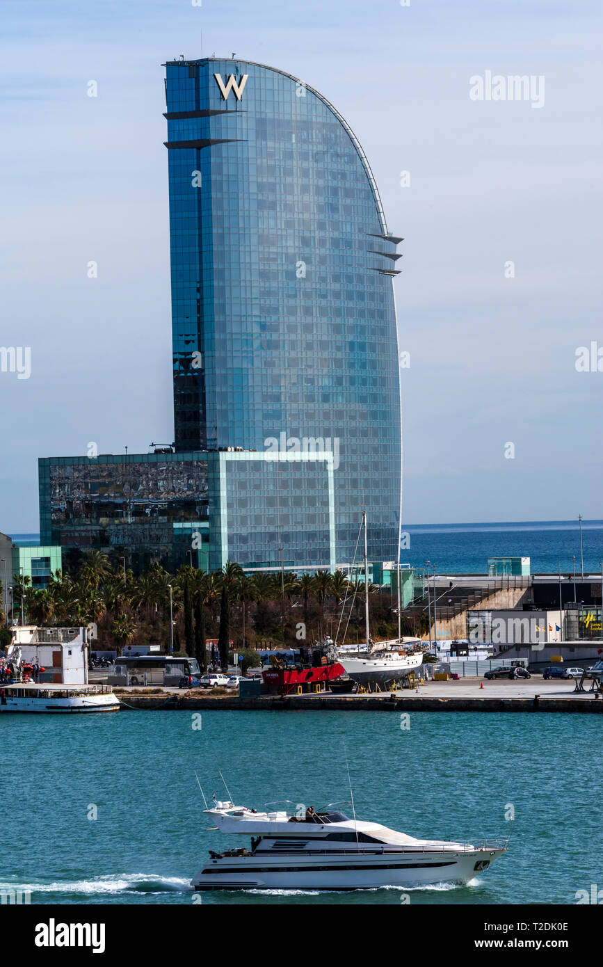 Aerial view of the port and the city of Barcelona Stock Photo - Alamy