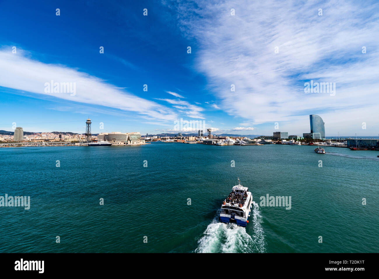 Aerial view of the port and the city of Barcelona Stock Photo - Alamy