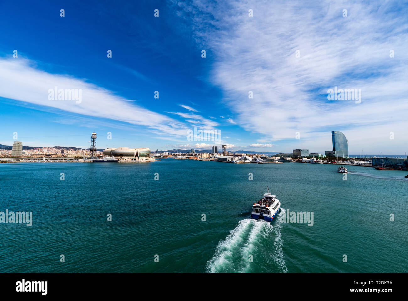 Aerial view of the port and the city of Barcelona Stock Photo - Alamy