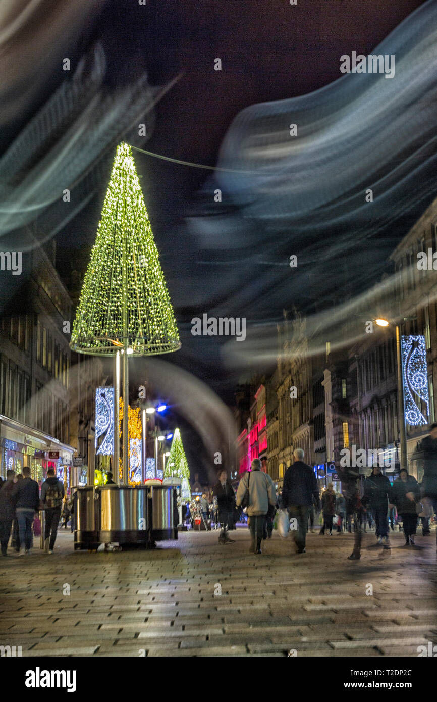 Christmas Shoppers, Buchanan Street, Glasgow, Scotland Stock Photo