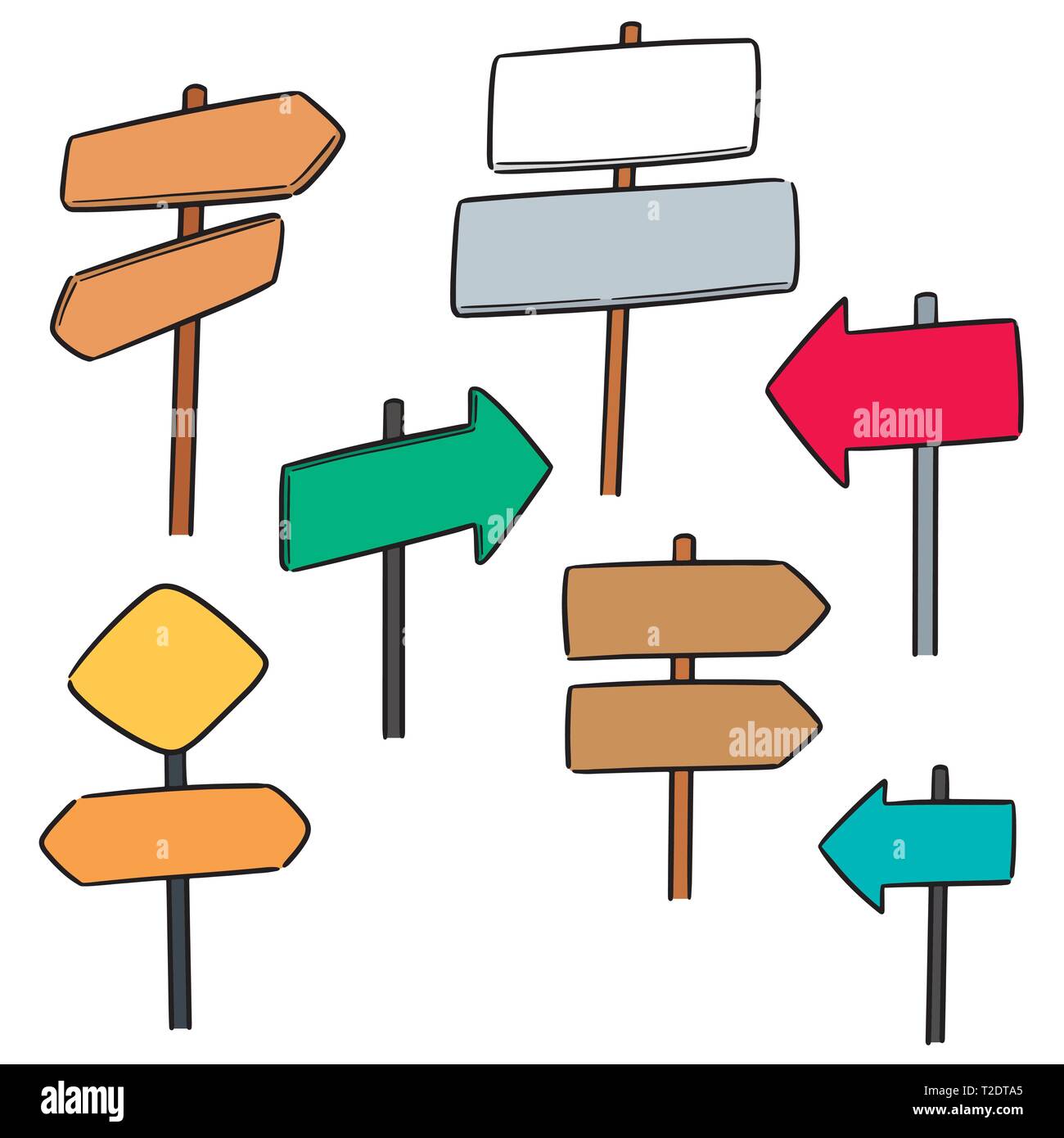 vector set of direction post Stock Vector Image & Art - Alamy