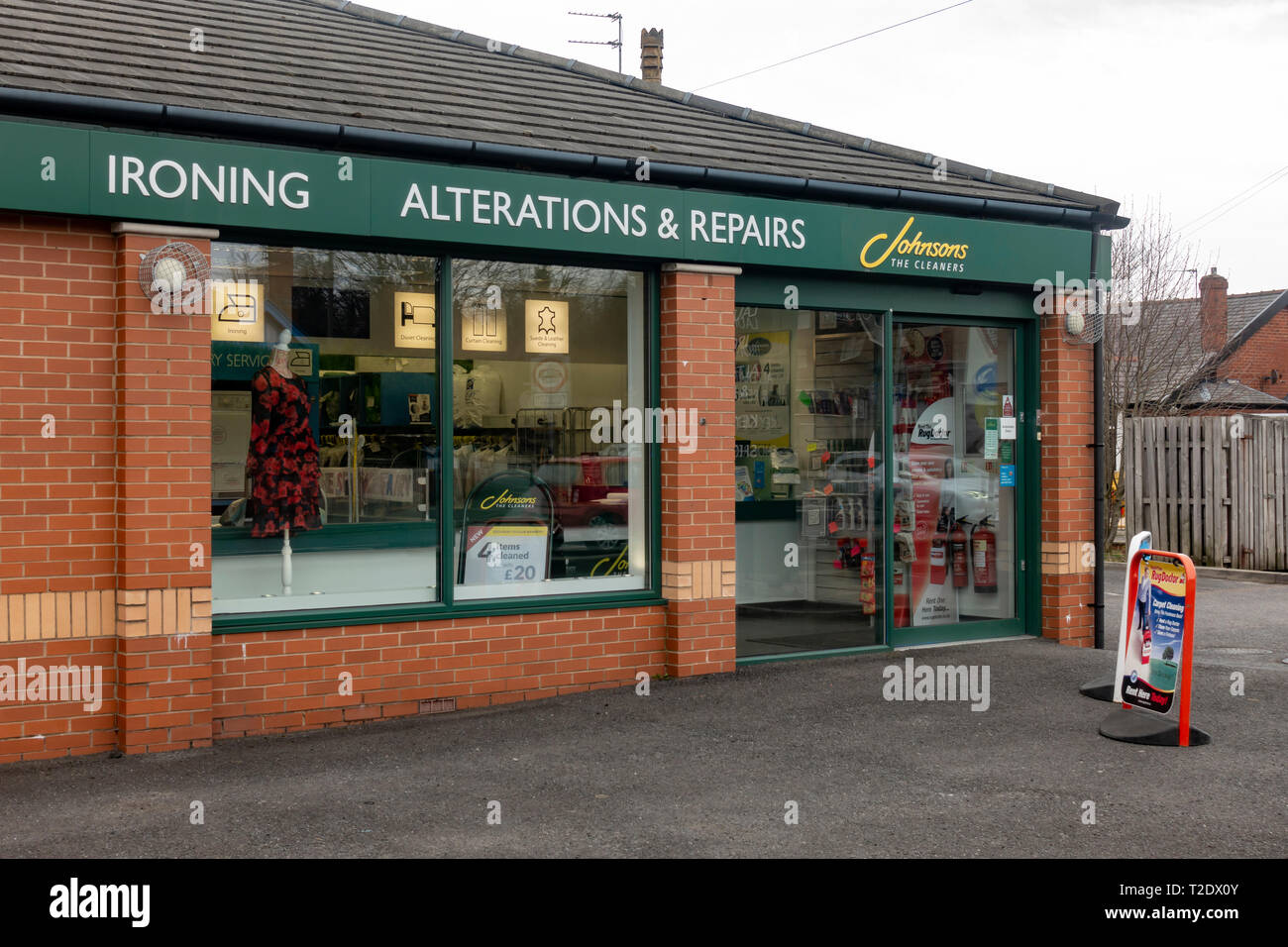 Johnsons Dry Cleaners in Whitefield Stock Photo