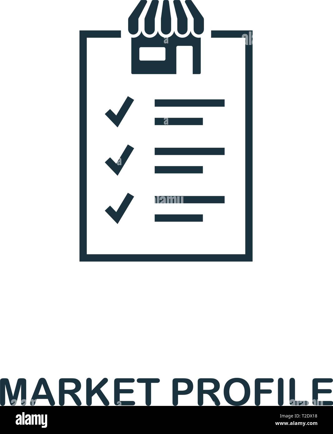 Market Profile icon. Creative element design from content icons collection. Pixel perfect Market Profile icon for web design, apps, software, print us Stock Vector