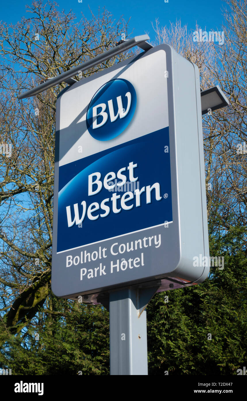 Best Western Hotel Sign in Bury Stock Photo