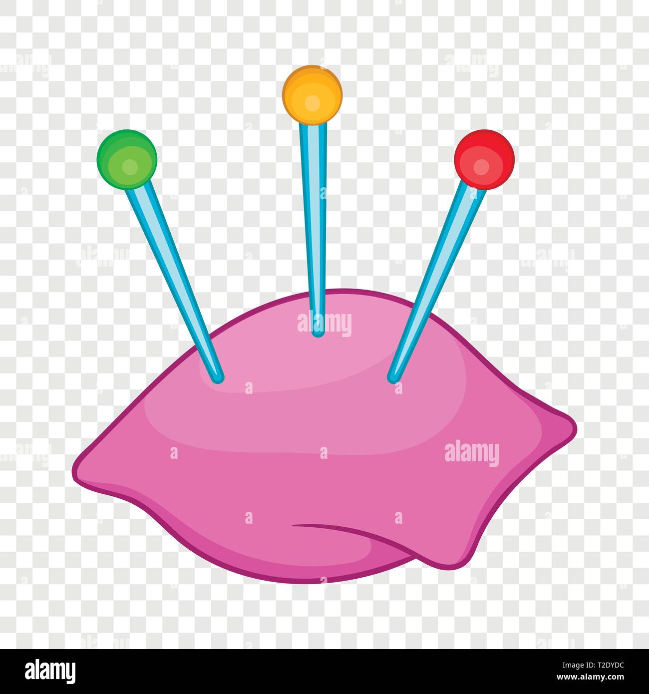 Sewing Pins And Pin Cushion Icon Cartoon Style Stock Vector Image Art Alamy