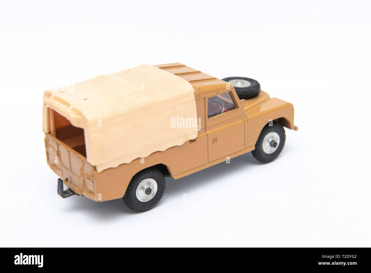 1/43 scale vintage Corgi Toys model No 438 Land Rover 109 WB on a white background Stock Photo
