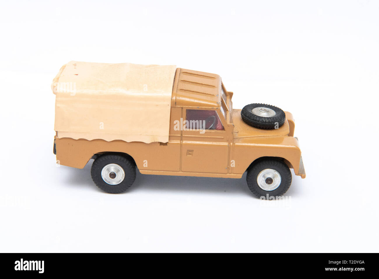 1/43 scale vintage Corgi Toys model No 438 Land Rover 109 WB on a white background Stock Photo