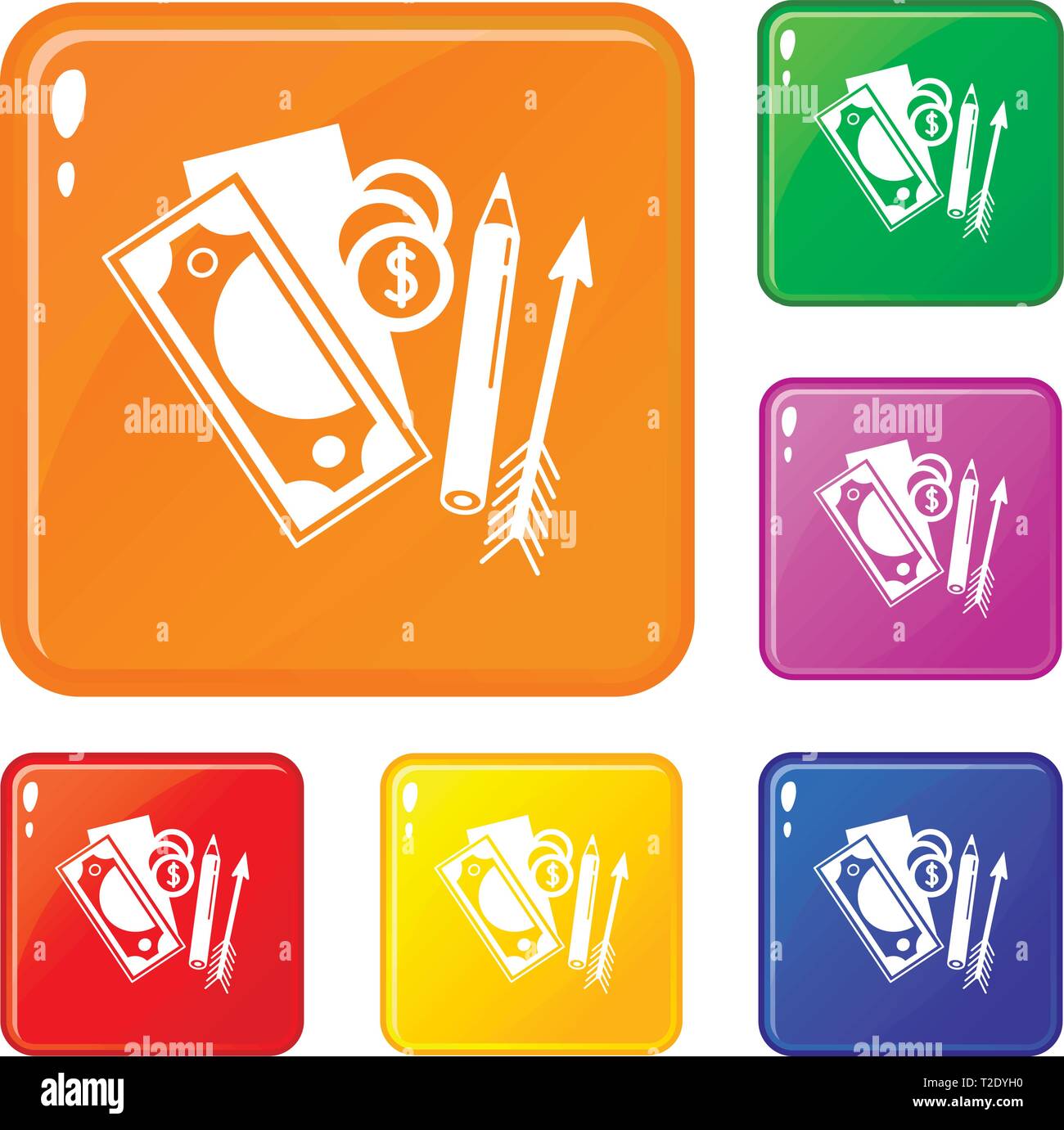 Bribery money icons set vector color Stock Vector Image & Art - Alamy