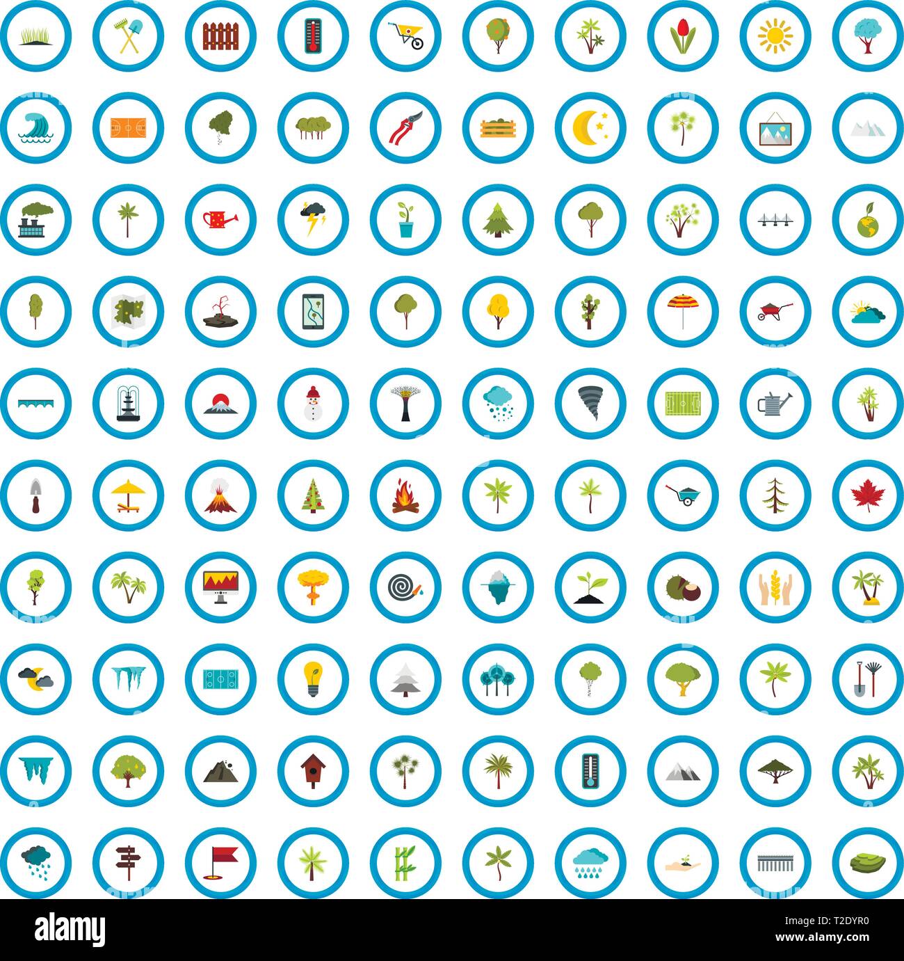 100 park icons set, flat style Stock Vector Image & Art - Alamy