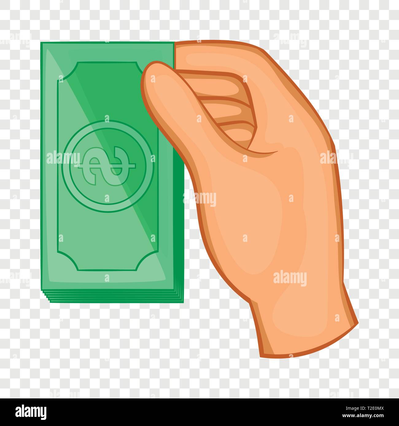 Hand holding dollar bills icon, cartoon style Stock Vector Image & Art ...