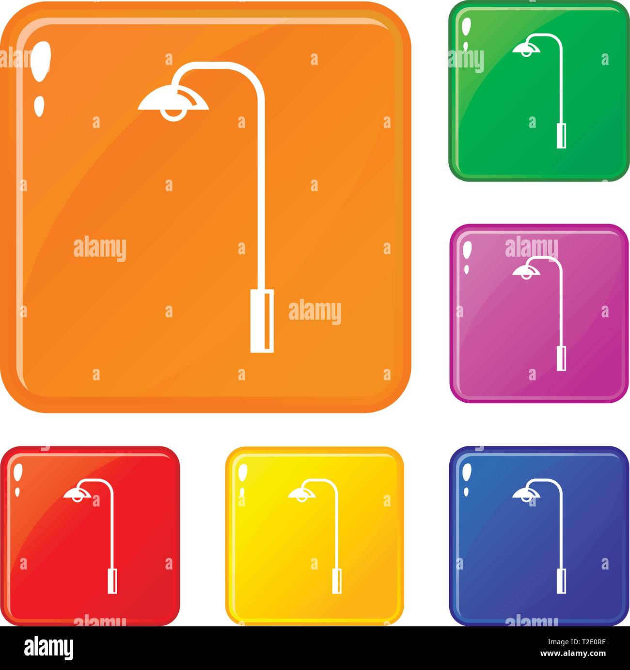 Electric tower icons set vector color Stock Vector