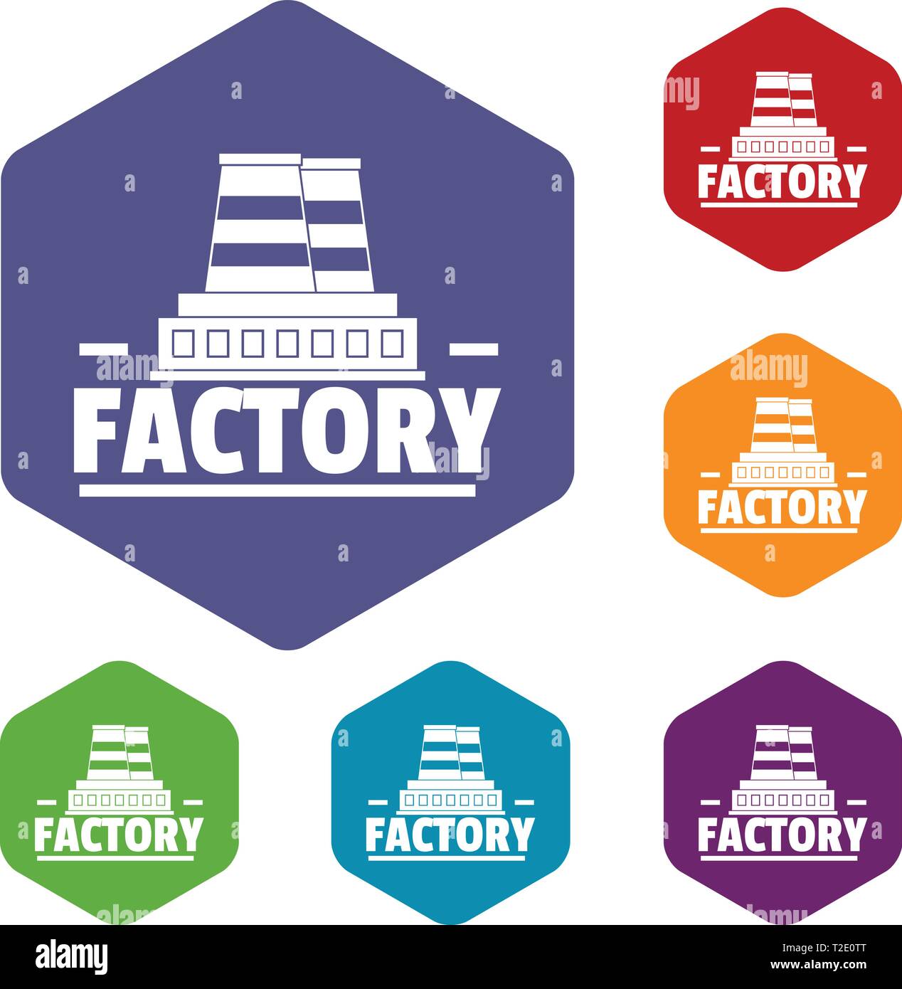 Factory icons vector hexahedron Stock Vector