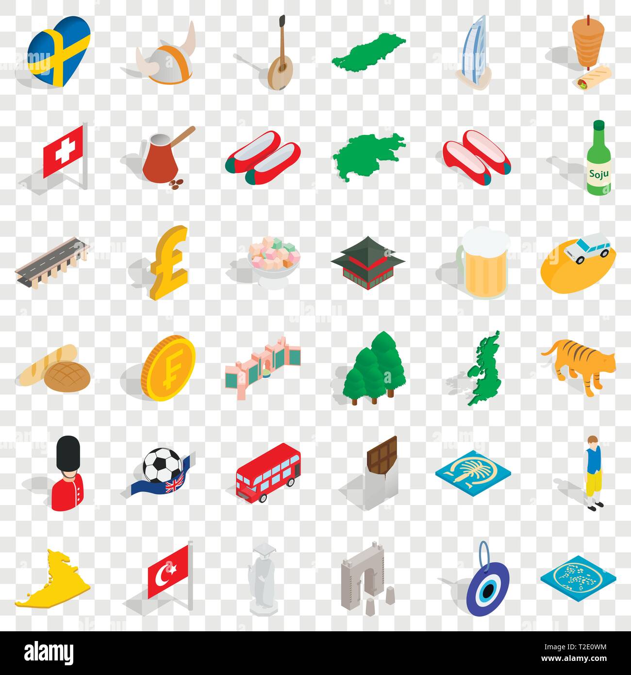 Good world icons set, isometric style Stock Vector