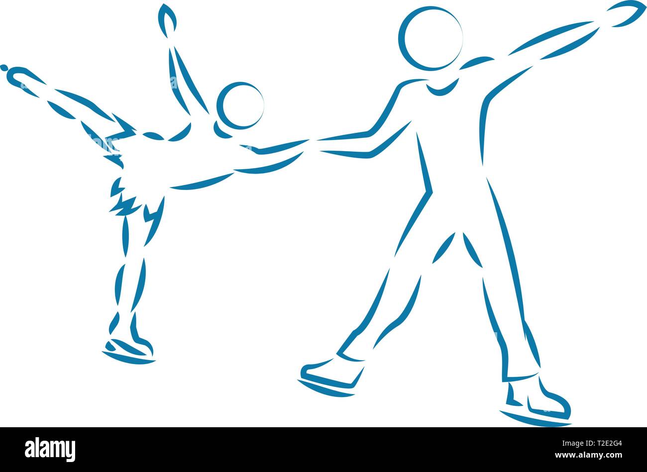 ballet on ice Stock Vector