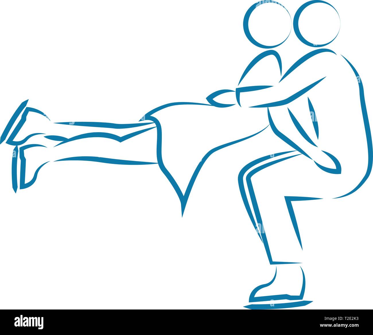 ballet on ice Stock Vector