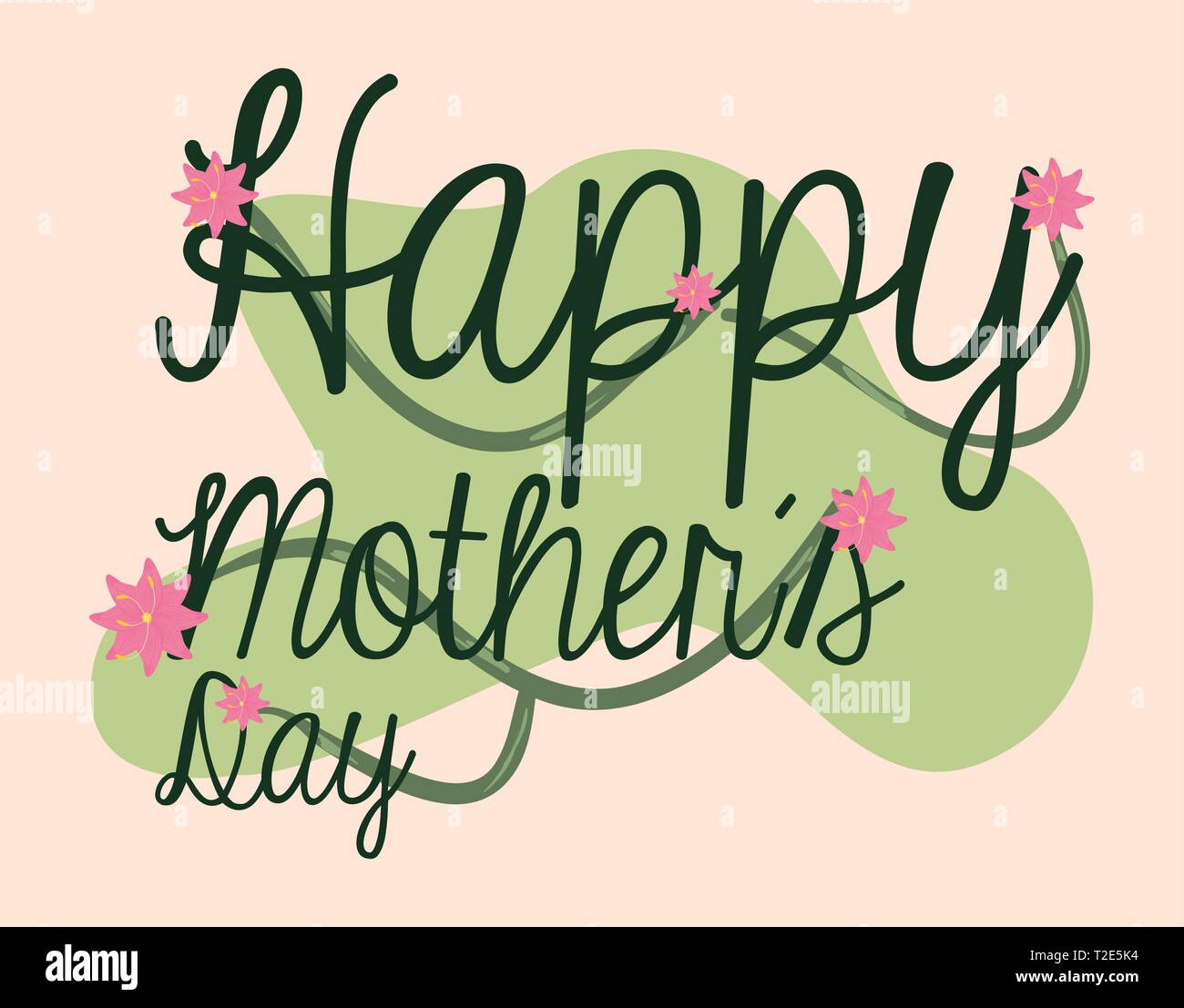 happy mothers day flowers celebration vector illustration Stock Vector ...