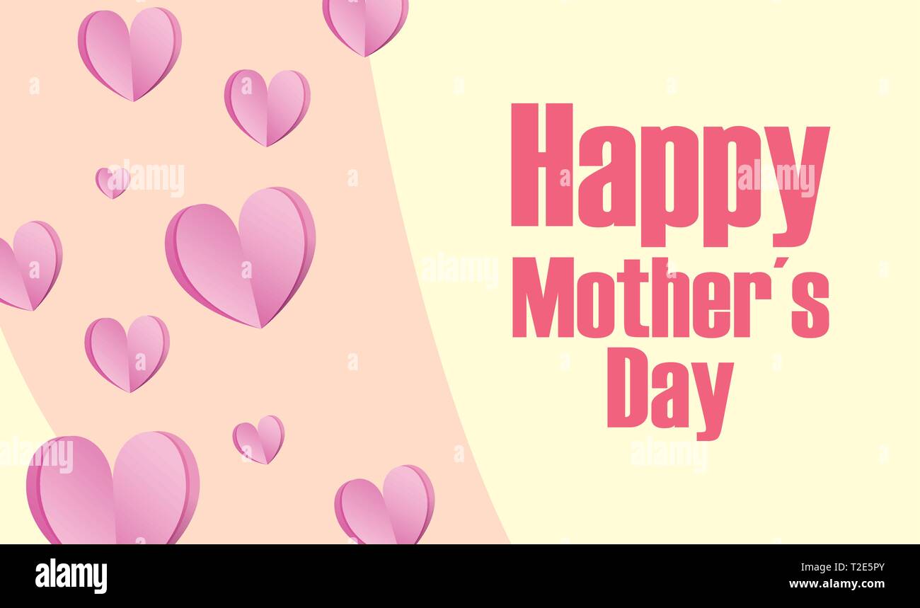 happy mothers day hearts love card vector illustration Stock Vector ...