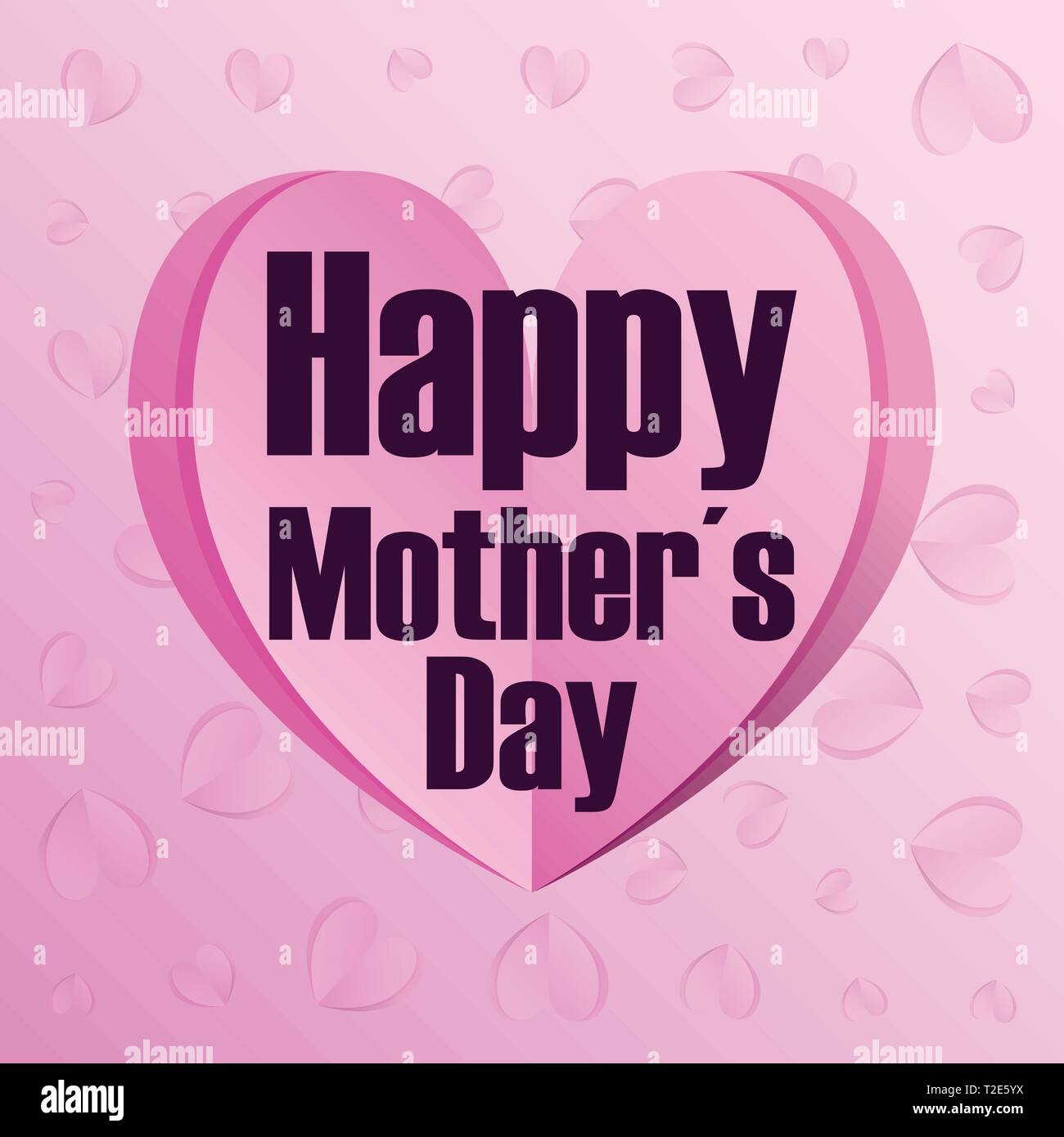 happy mothers day hearts love card vector illustration Stock Vector ...