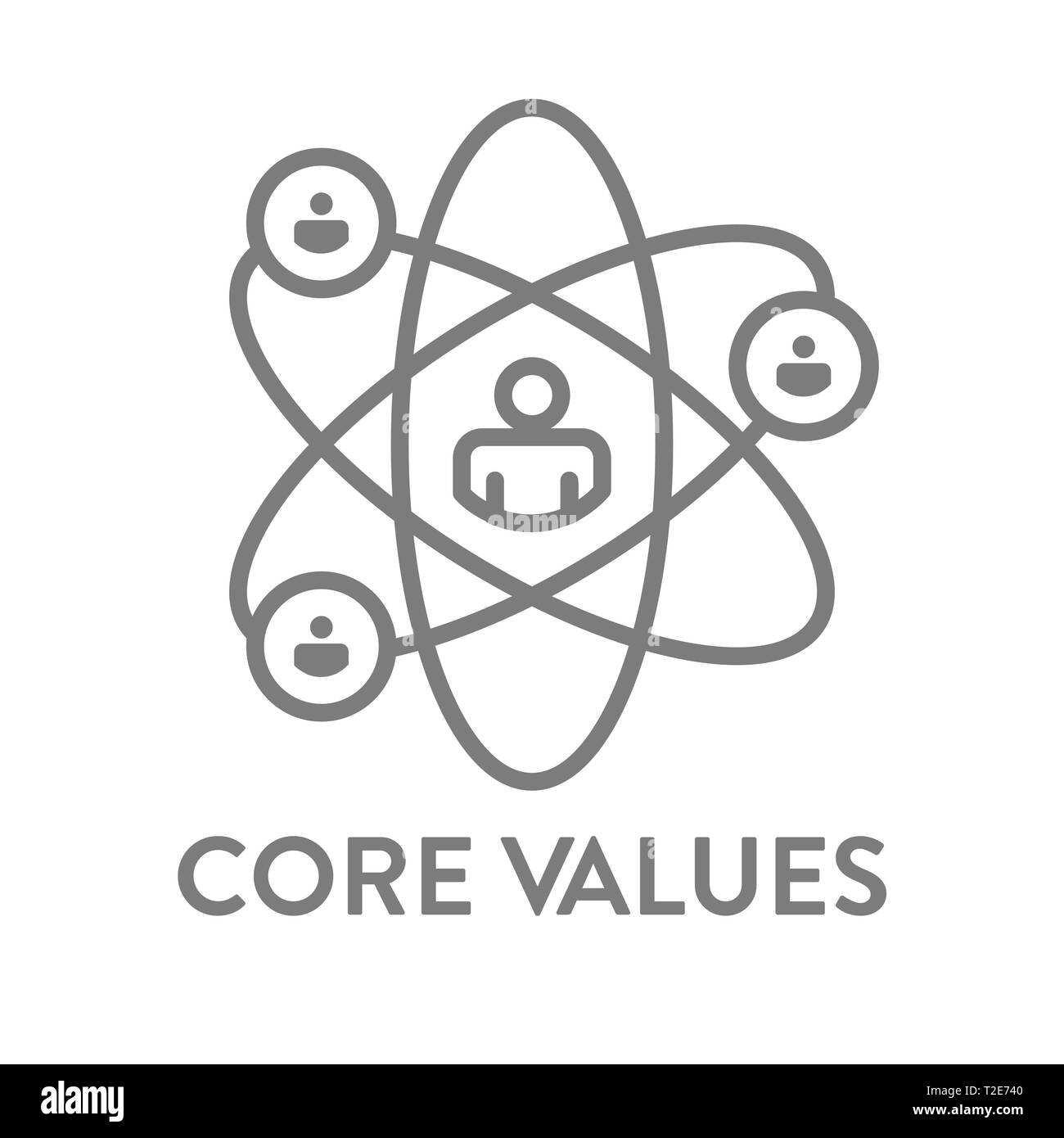 Core Values Outline / Line Icon Conveying Integrity & Purpose Stock Vector