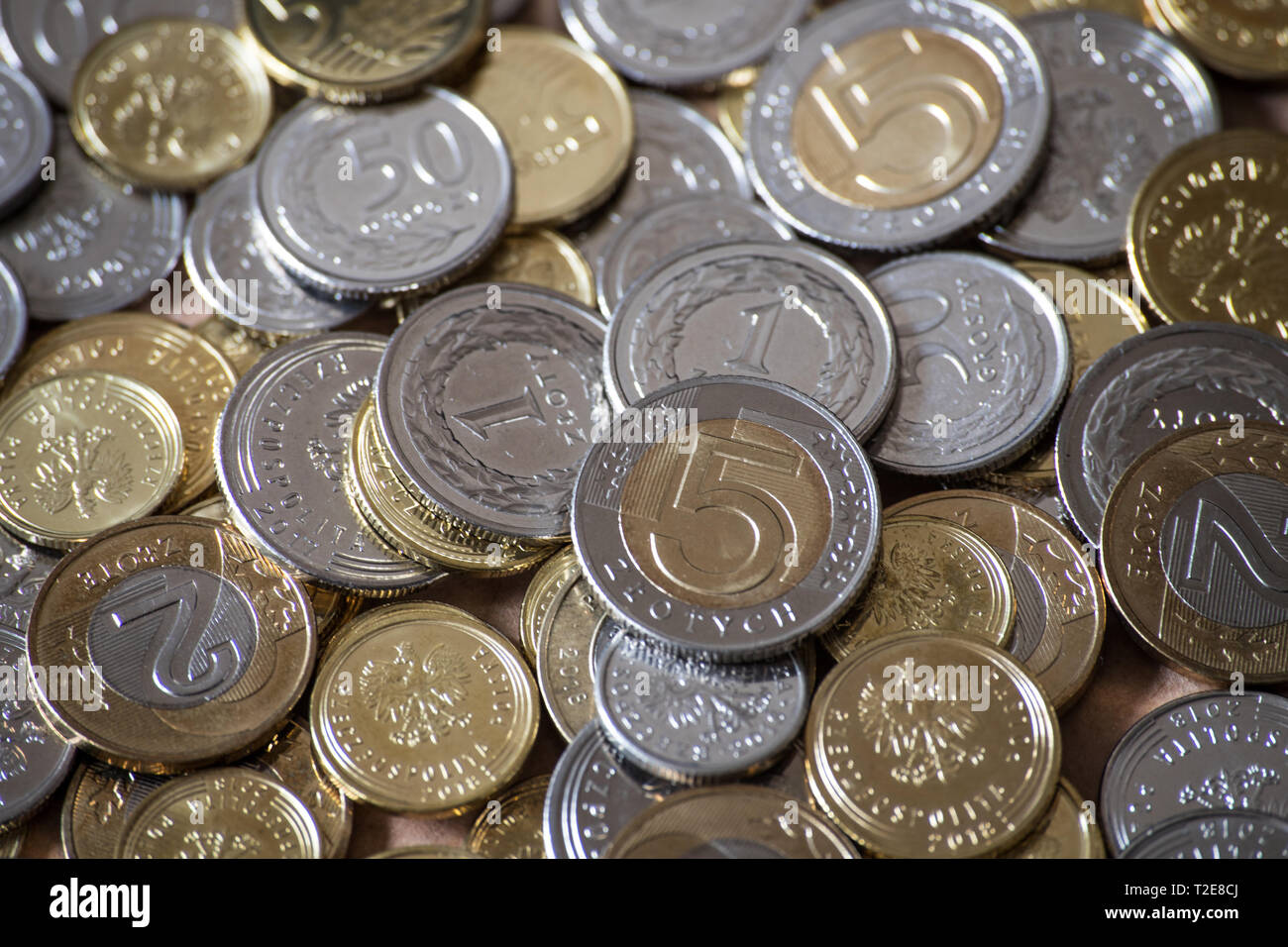 Polish coins currency Stock Photo - Alamy