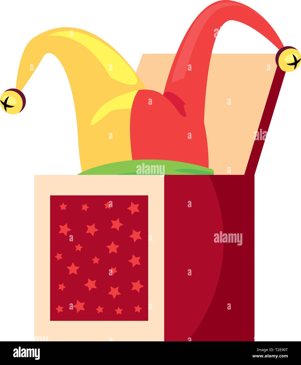 box with hat humor april fools day vector illustration Stock Vector ...