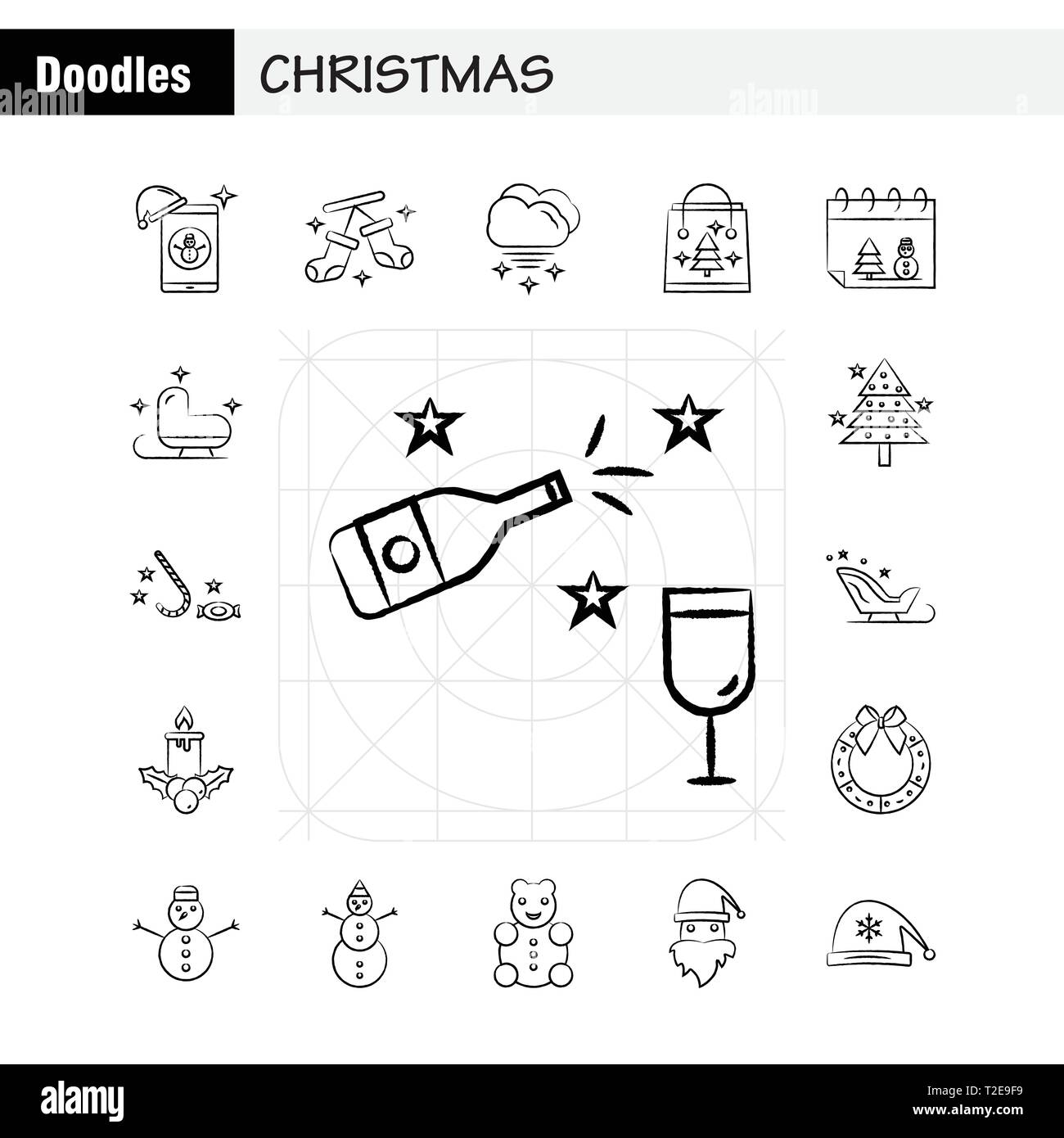 Christmas Hand Drawn Icons Set For Infographics, Mobile UX/UI Kit And ...