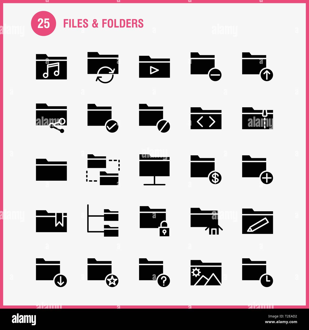 Files And Folders Solid Glyph Icon Pack For Designers And Developers ...