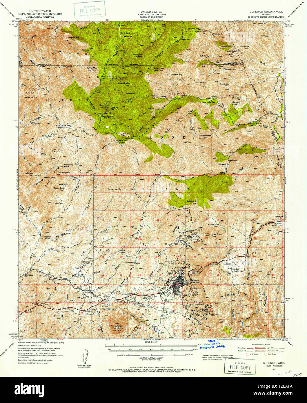 Superior arizona map hires stock photography and images Alamy