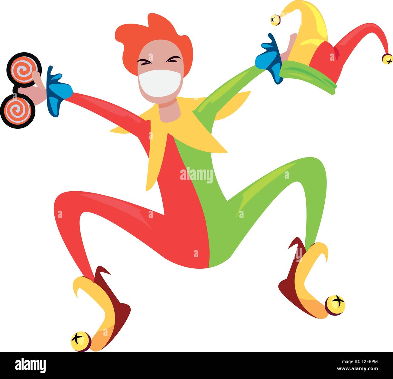cheerful jester comic april fools day vector illustration Stock Vector ...