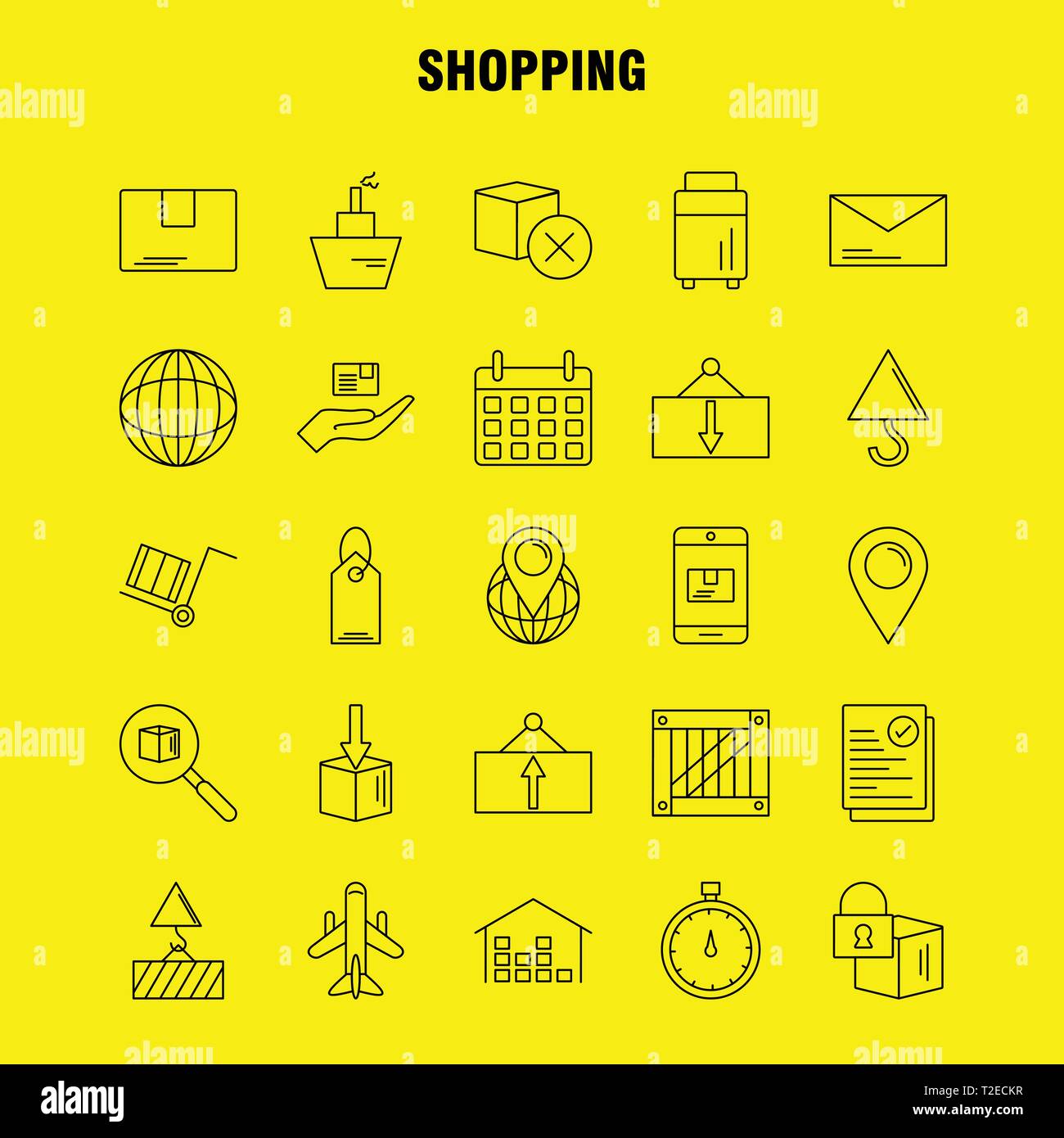 Shopping Line Icon for Web Print - Shopping Line Icon For Web Print And Mobile Uxui Kit Such As Box Delivery Shipping Lock Cargo Delivery Package Shipping Pictogram Pack T2ECKR 