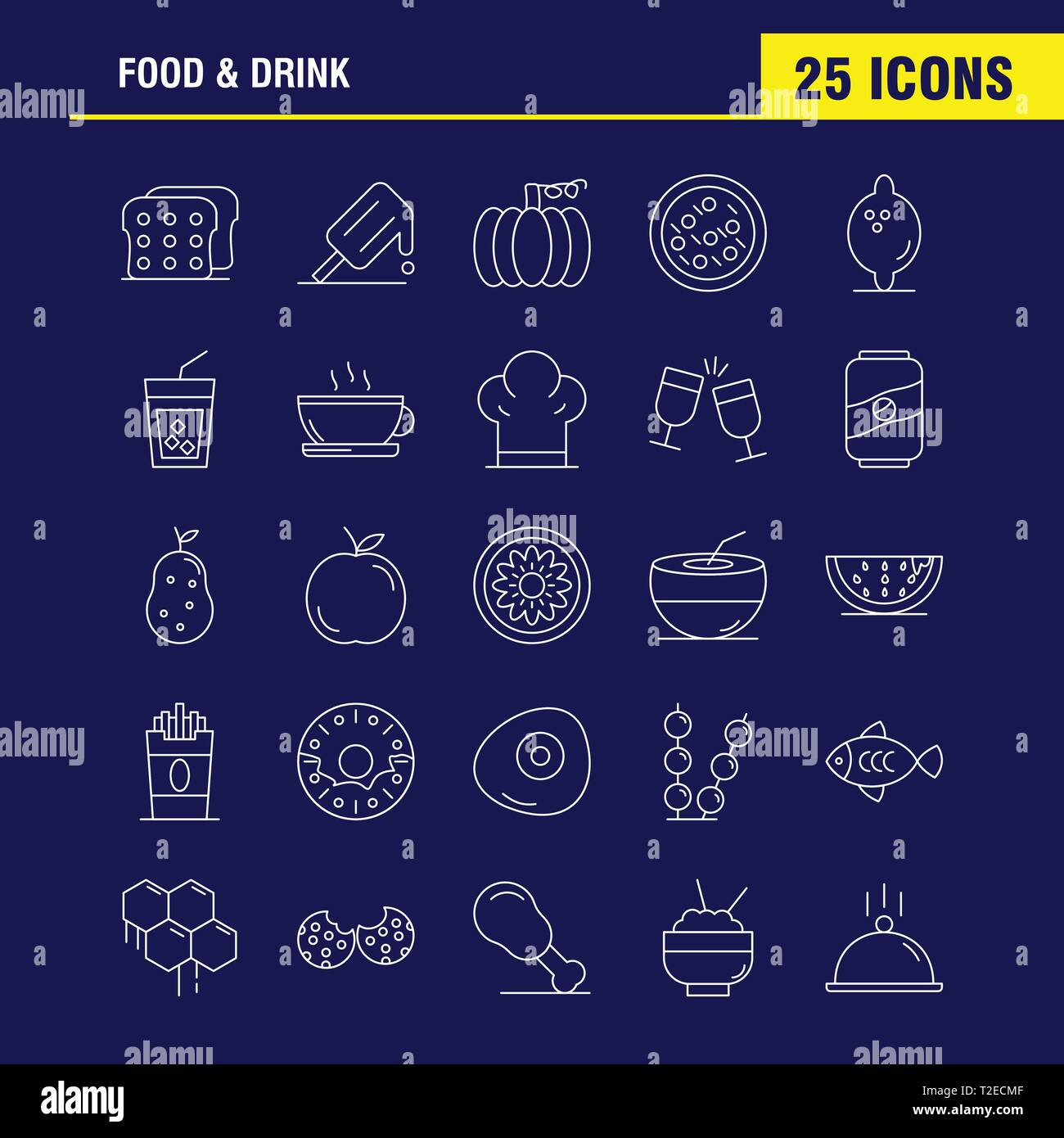 Food And Drink Line Icons Set For Infographics, Mobile UX/UI Kit And ...