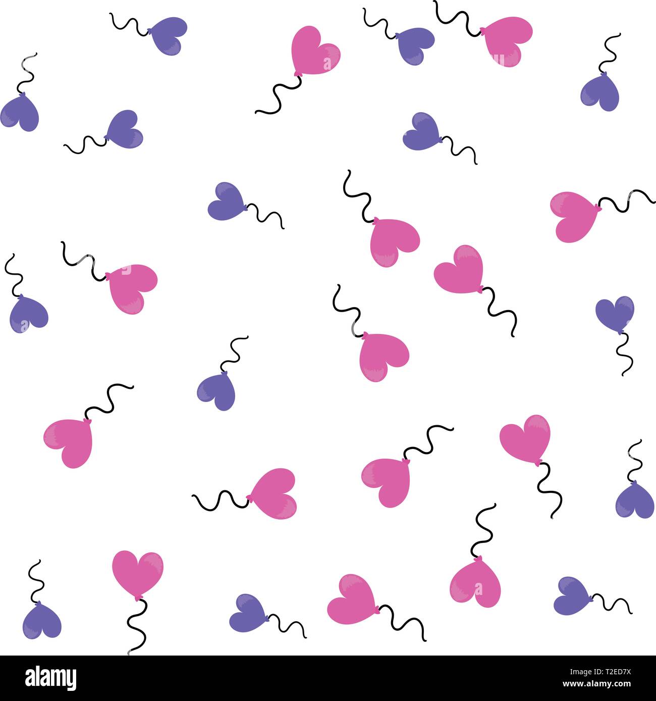 balloons shaped hearts decoration background vector illustration Stock ...