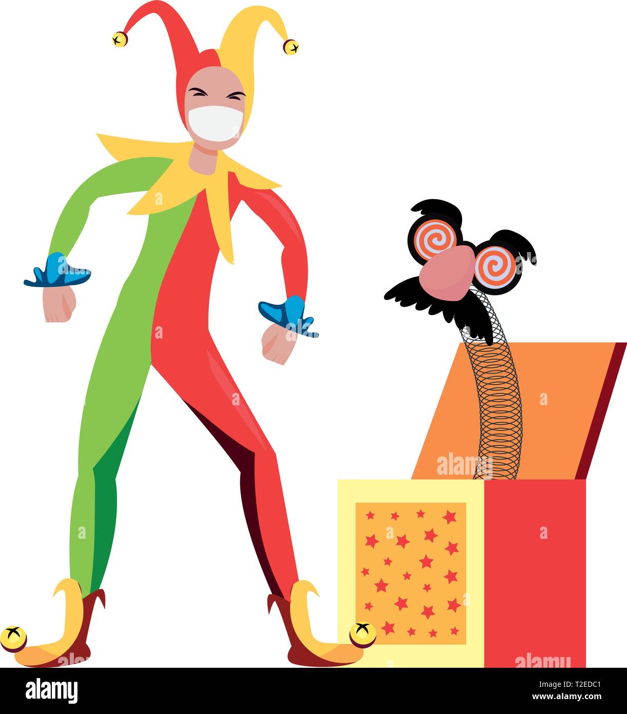 jack in the box april fools day vector illustration Stock Vector Image ...