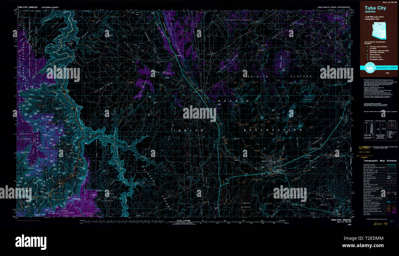 Tuba city arizona map hires stock photography and images Alamy