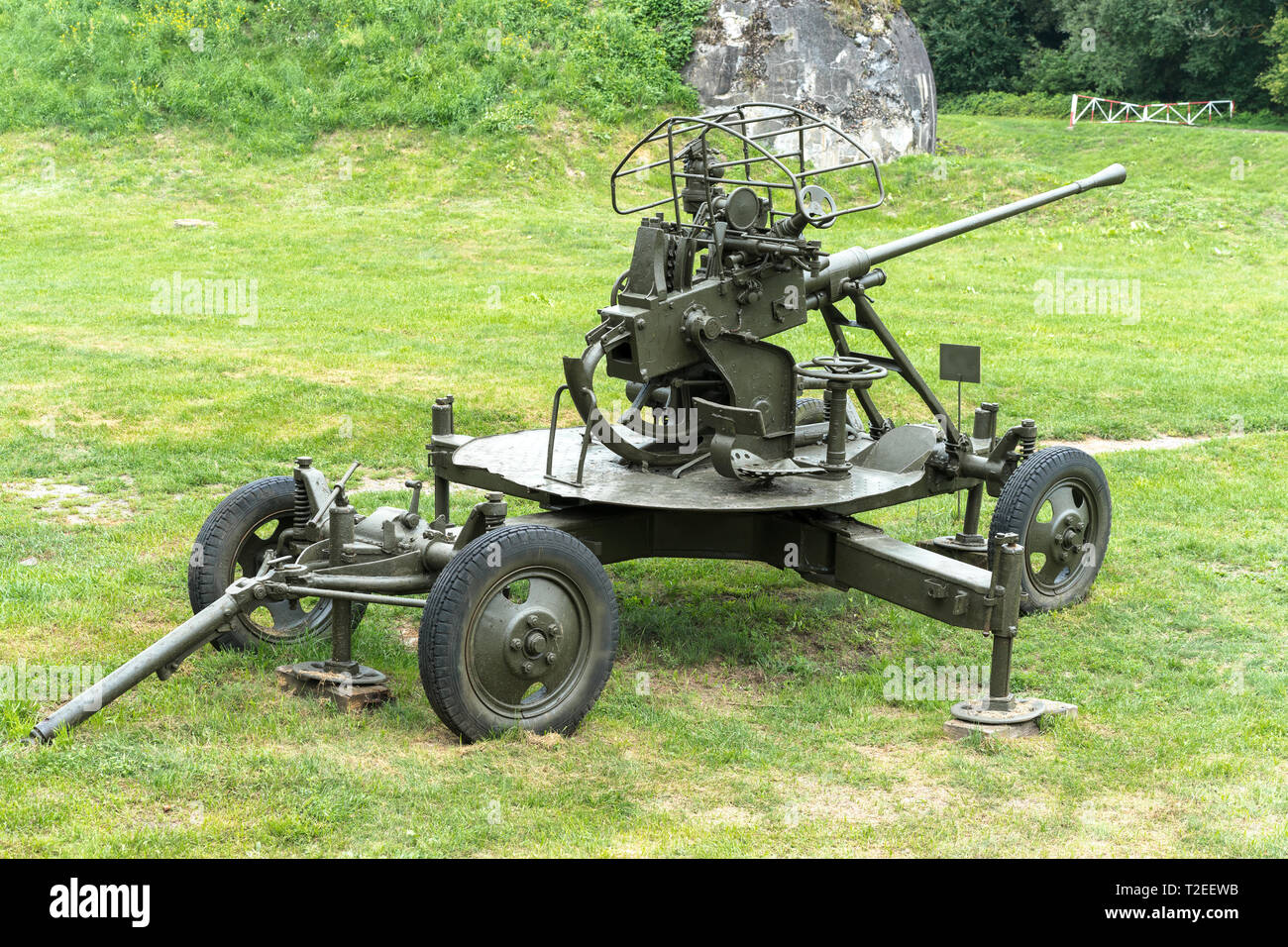 anti-aircraft gun from the time of the Second World War Stock Photo