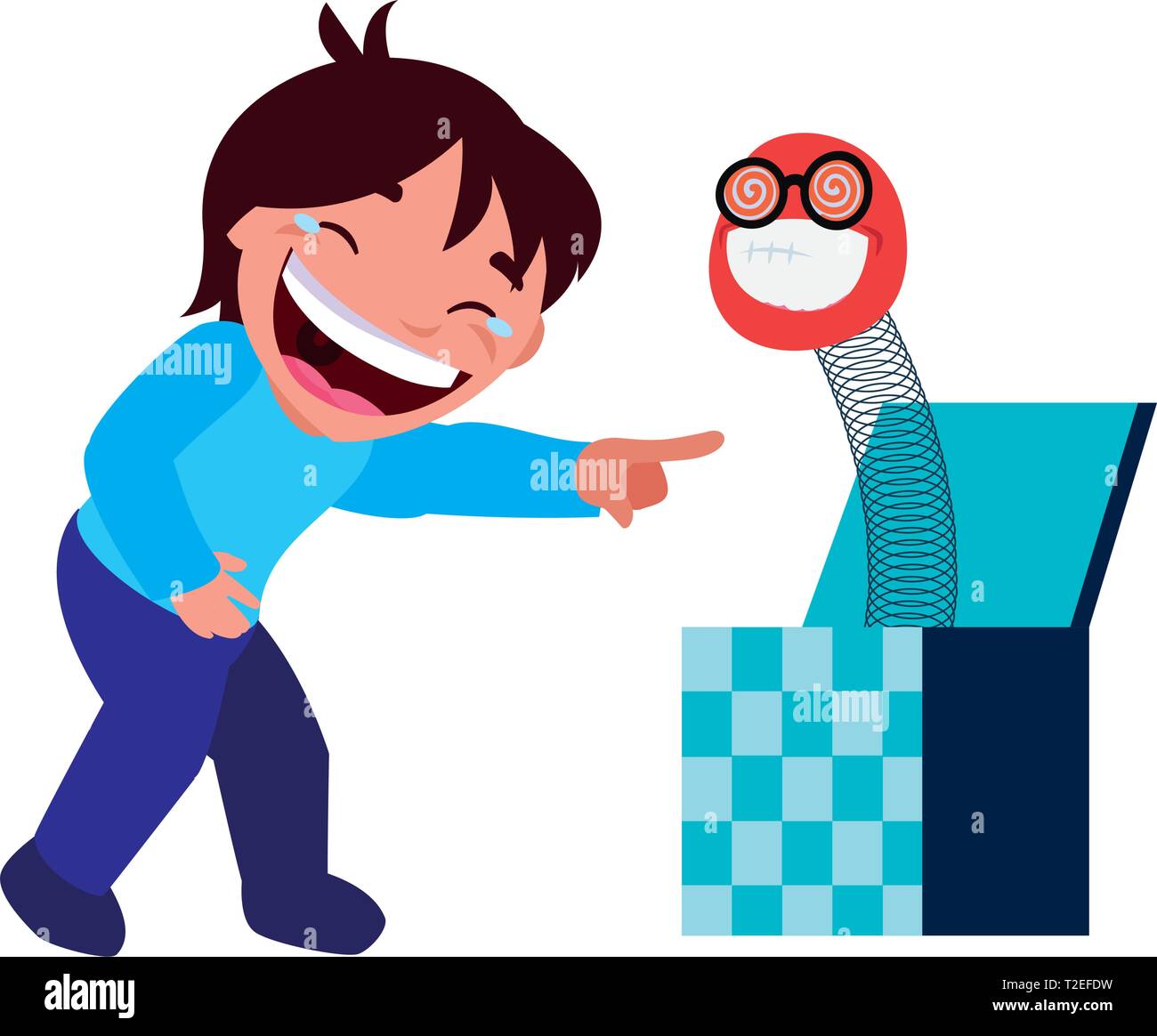 boy box humor april fools day vector illustration Stock Vector Image ...