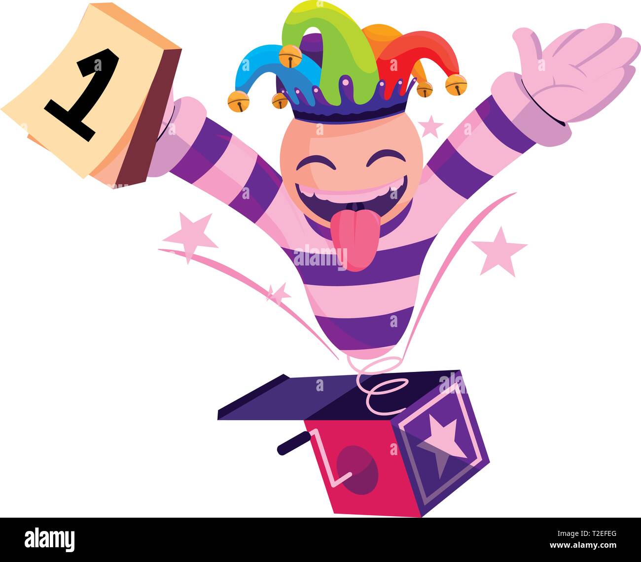 jack in the box april fools day vector illustration Stock Vector Image ...
